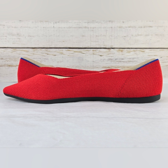 Rothy's Ballet Flats Pointed Toe Bright Red Women's Size 8 - Picture 7 of 14